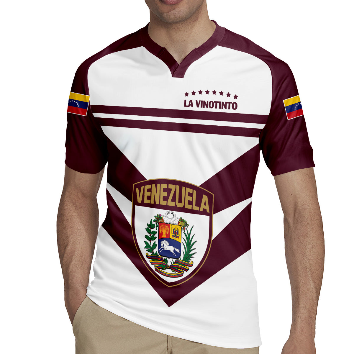 Personalized Venezuela 2024 Football Rugby Jersey Mano tengo fe La Vinotinto - Shopicos