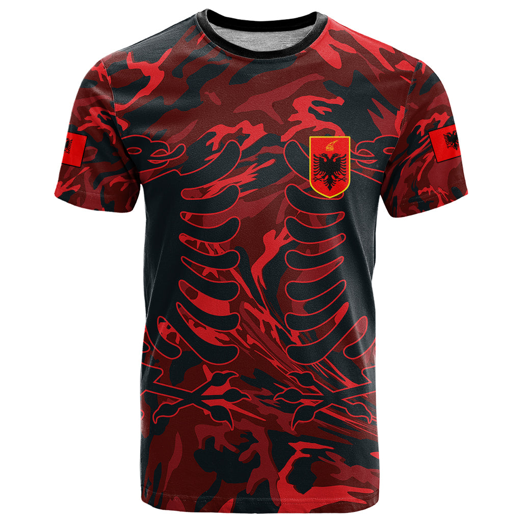 Personalised Albania T Shirt Albanian Golden Eagle Sport Version - Shopicos
