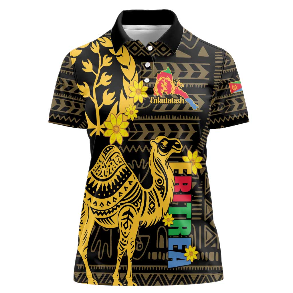 Enkutatash Eritrea New Year Women Polo Shirt Eritrean Camel African Pattern - Shopicos