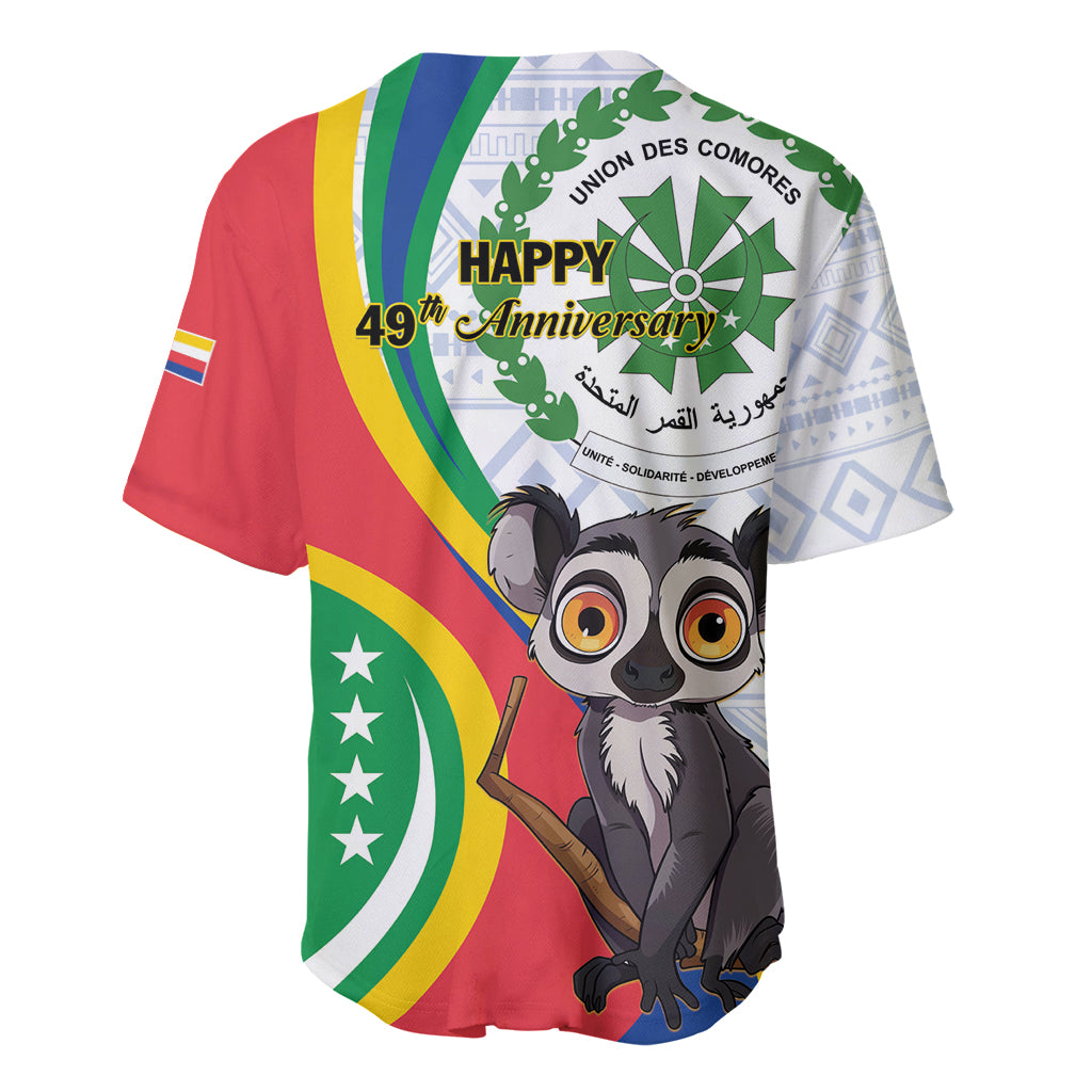 Comoros Independence Day Baseball Jersey 1975 Komori Mongoose Lemur African Pattern - Shopicos