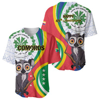 Comoros Independence Day Baseball Jersey 1975 Komori Mongoose Lemur African Pattern - Shopicos