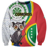 Comoros Independence Day Sweatshirt 1975 Komori Mongoose Lemur African Pattern - Shopicos