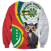 Comoros Independence Day Sweatshirt 1975 Komori Mongoose Lemur African Pattern - Shopicos