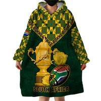 Custom South Africa Rugby Wearable Blanket Hoodie Go Bokke Champion 2023 World Cup - Shopicos