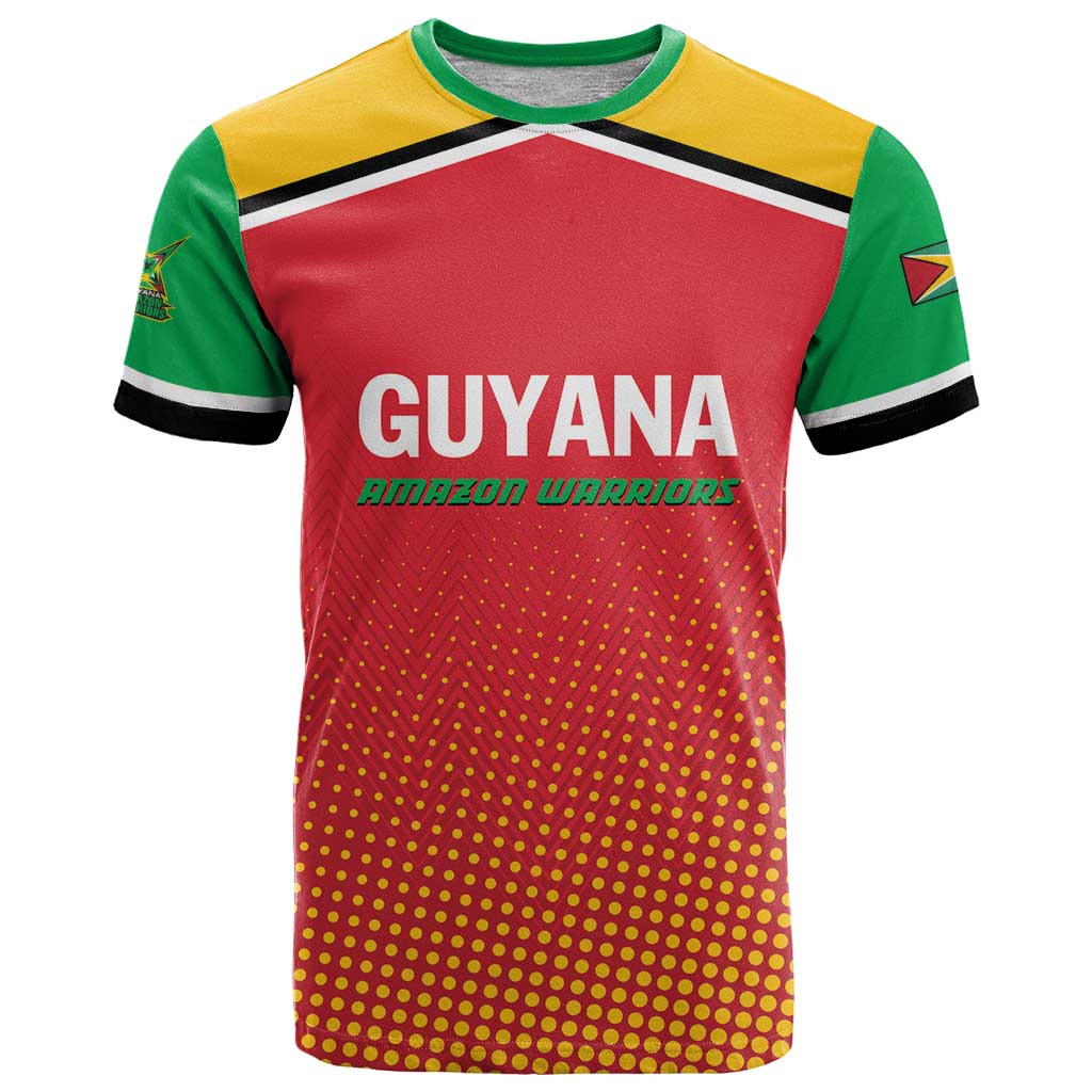 Custom Guyana Cricket Amazon Warriors T Shirt All The Way Champions - Shopicos