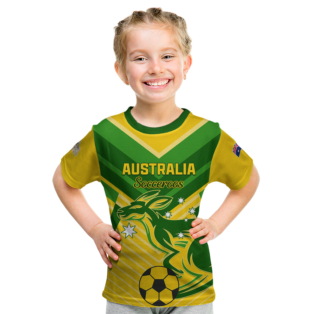 Australia Soccer Kid T Shirt Go Socceroos - Shopicos