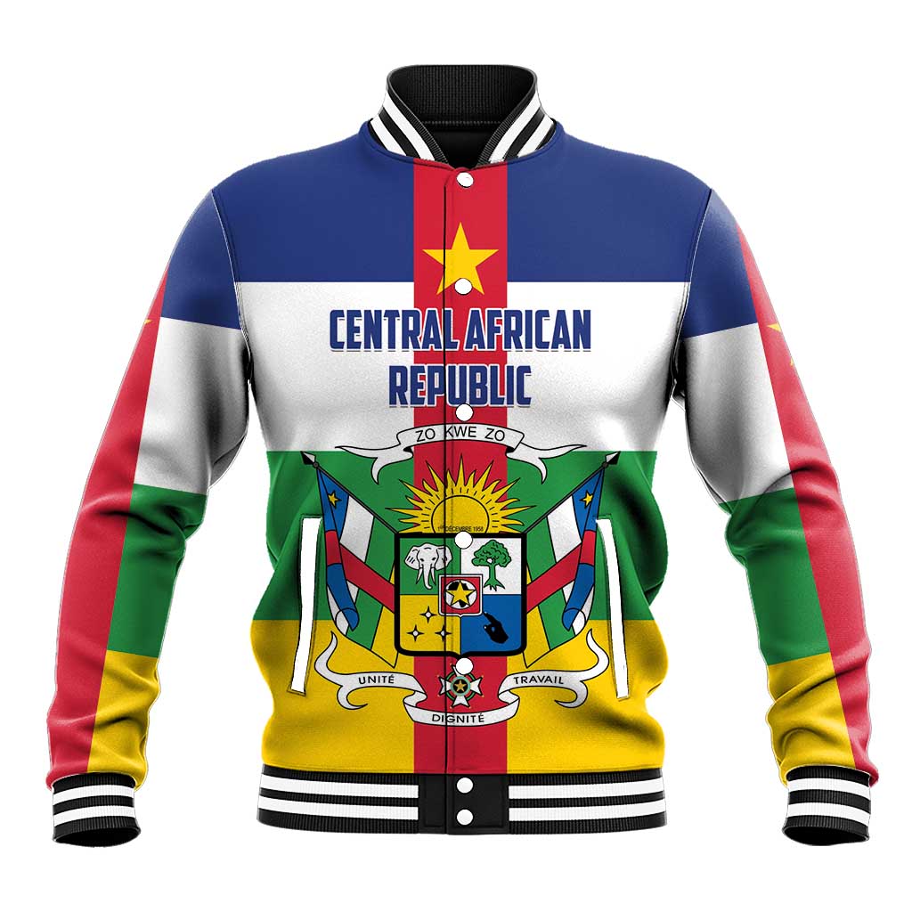 Personalized Central African Republic Baseball Jacket Zo Kwe Zo Flag Style - Shopicos
