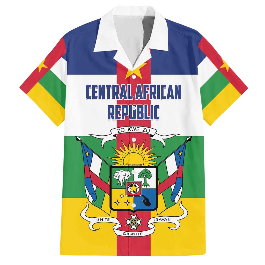 Personalized Central African Republic Hawaiian Shirt Zo Kwe Zo Flag Style - Shopicos