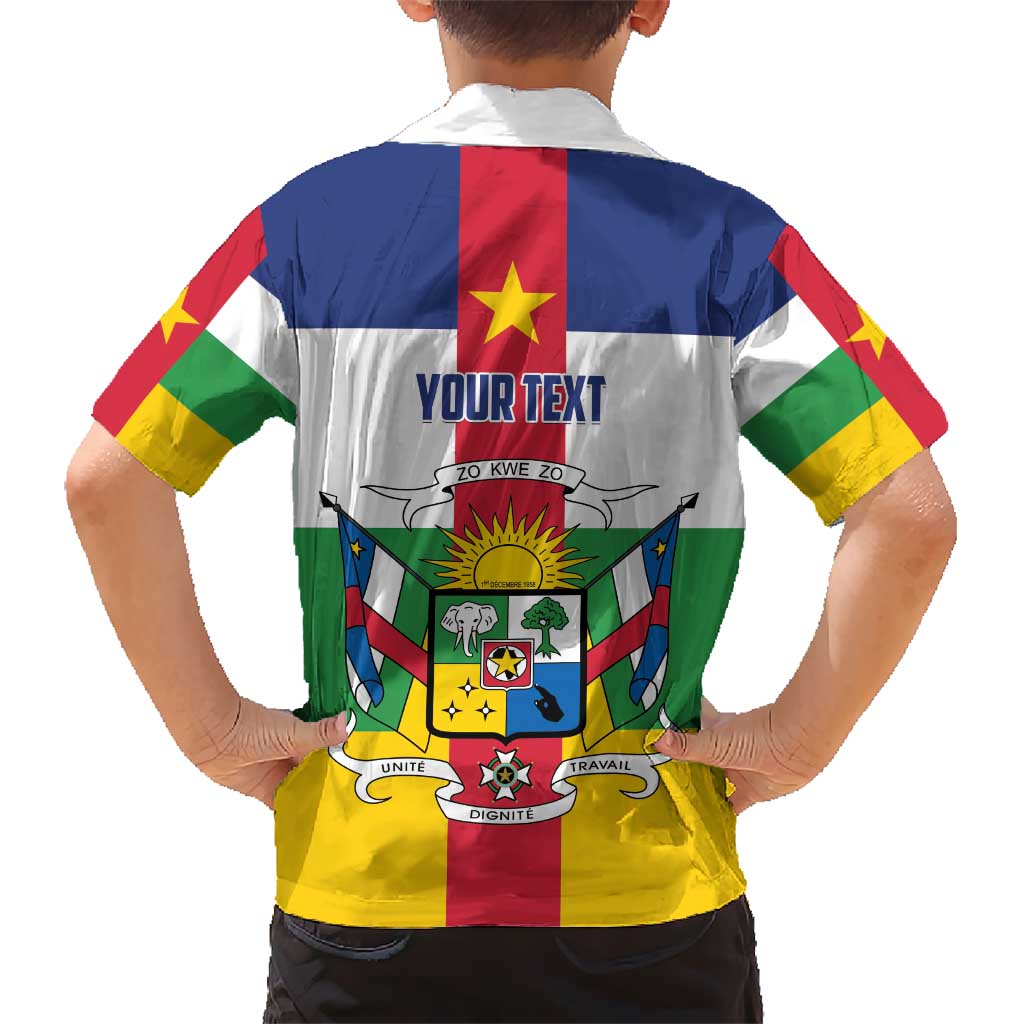 Personalized Central African Republic Hawaiian Shirt Zo Kwe Zo Flag Style - Shopicos