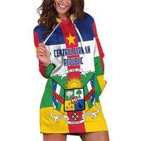 Personalized Central African Republic Hoodie Dress Zo Kwe Zo Flag Style - Shopicos