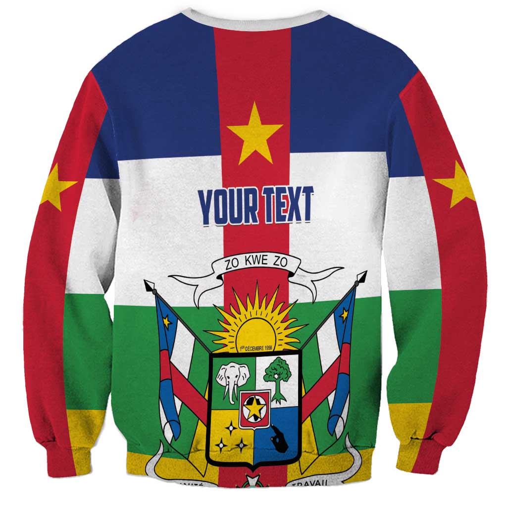 Personalized Central African Republic Sweatshirt Zo Kwe Zo Flag Style - Shopicos