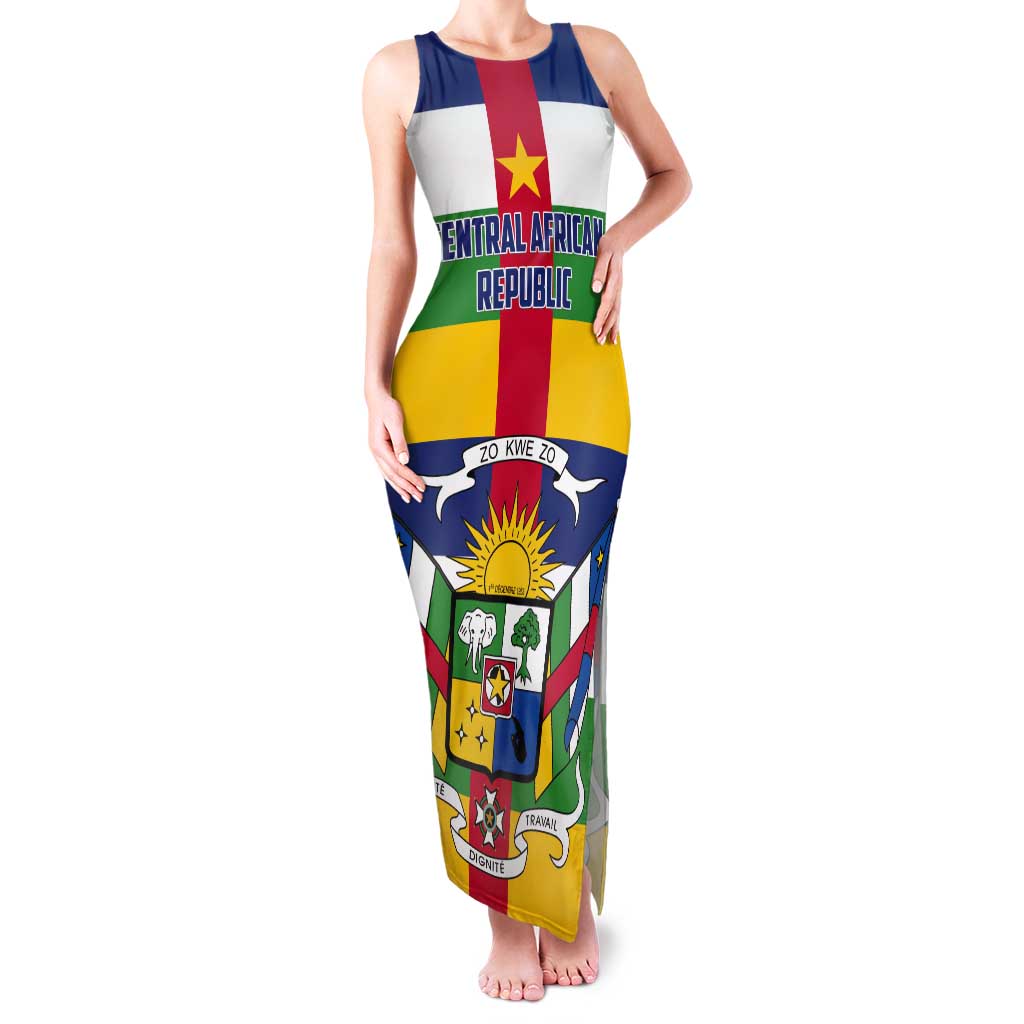 Personalized Central African Republic Tank Maxi Dress Zo Kwe Zo Flag Style - Shopicos