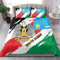 South Sudan Bedding Set Grunge Flag Style - Shopicos