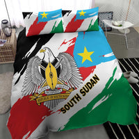 South Sudan Bedding Set Grunge Flag Style - Shopicos
