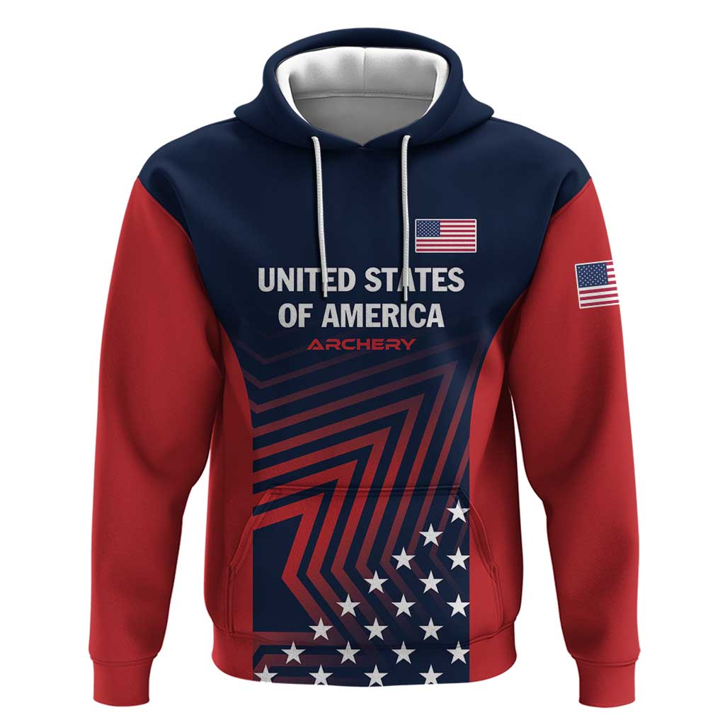 Personalized USA 2025 Archery Hoodie Aim Shoot Win
