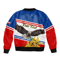 Serbia and Montenegro National Day Bomber Jacket Eagle With Mimosa Flower - Shopicos