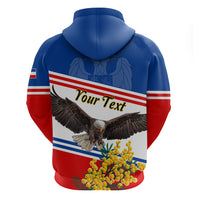 Serbia and Montenegro National Day Zip Hoodie Eagle With Mimosa Flower - Shopicos