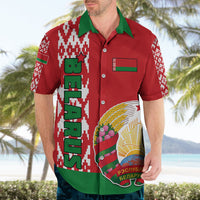 Belarus Hawaiian Shirt Belarusian Coat Of Arms Flag Style - Shopicos