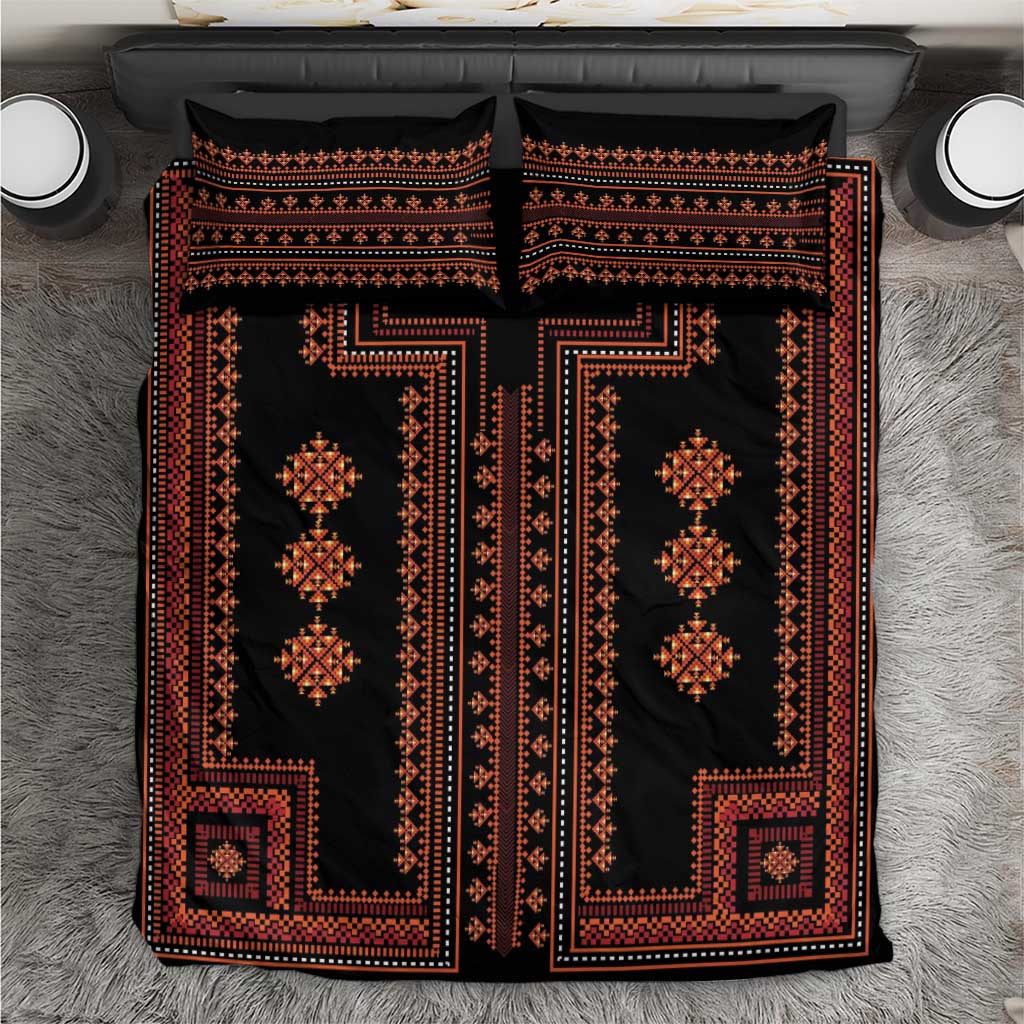 Bulgaria Traditional Pattern Red Bedding Set Balkan Culture - Shopicos