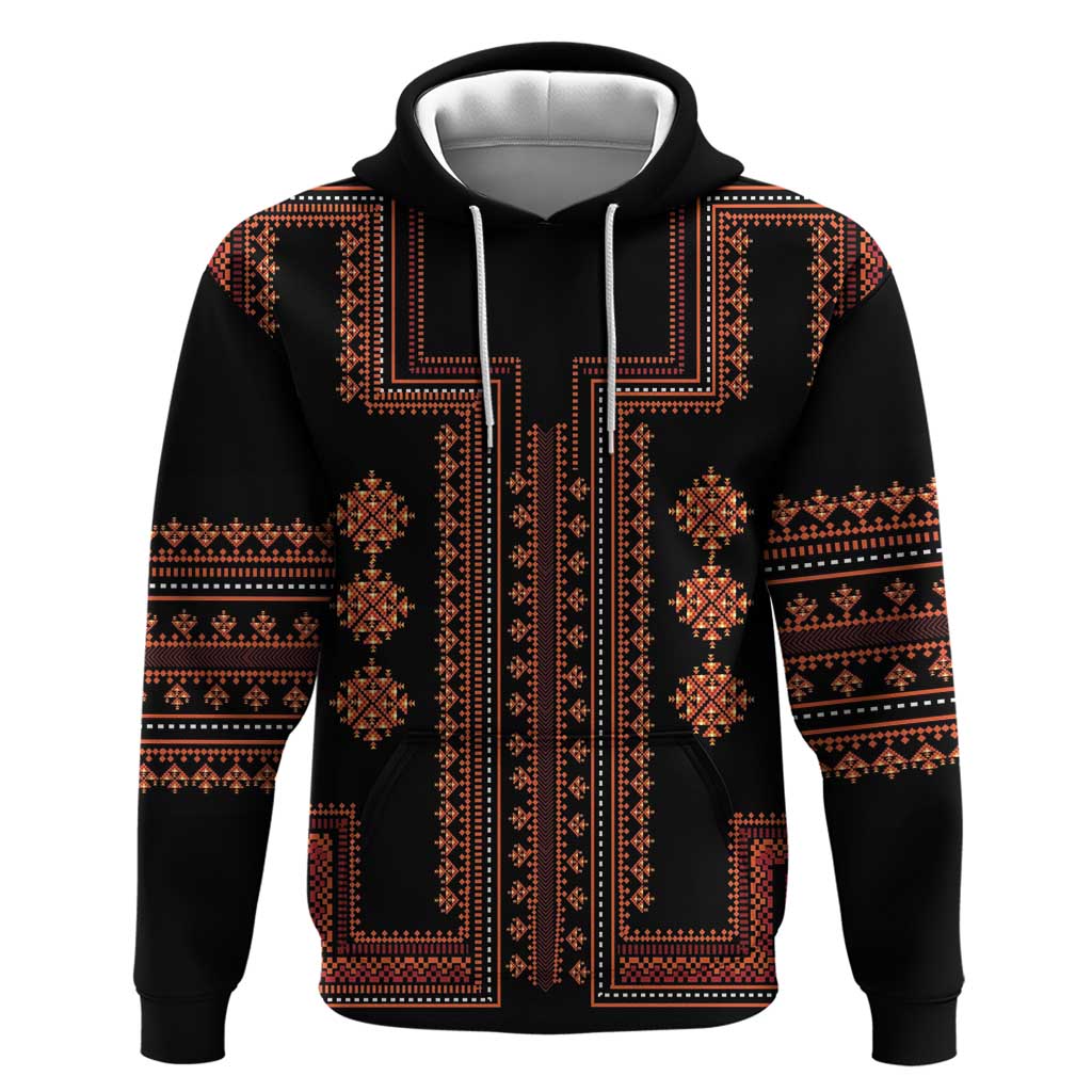 Bulgaria Traditional Pattern Red Hoodie Balkan Culture - Shopicos