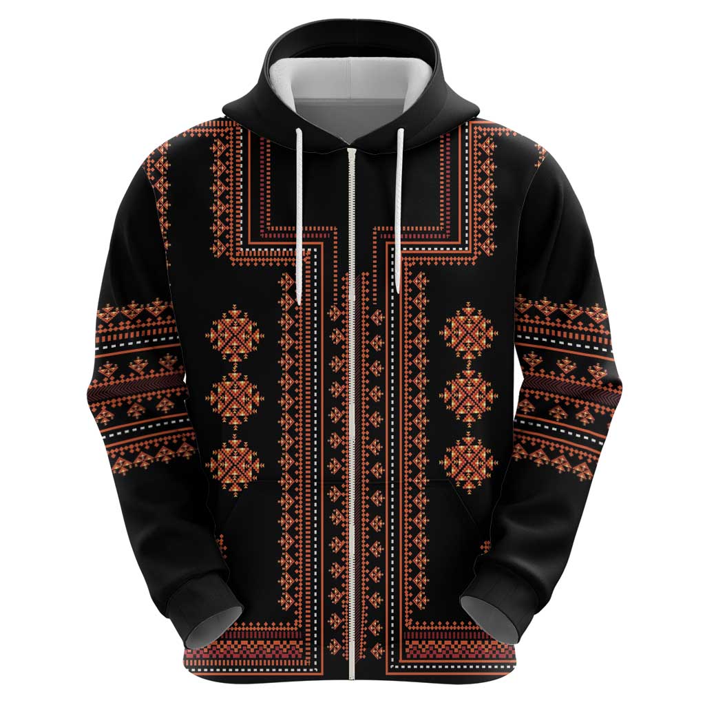 Bulgaria Traditional Pattern Red Hoodie Balkan Culture - Shopicos