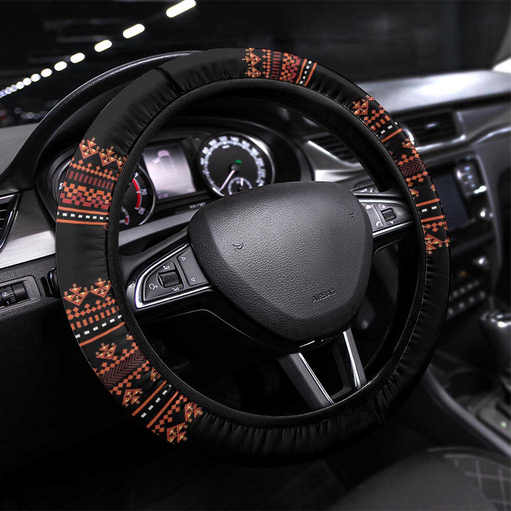 Bulgaria Traditional Pattern Red Steering Wheel Cover Balkan Culture - Shopicos