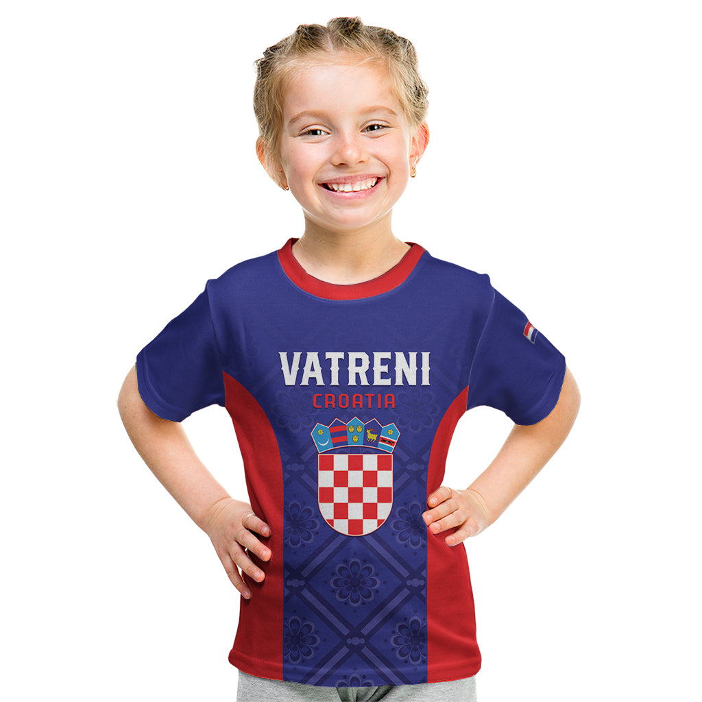 Personalized Croatia 2024 Football Kid T Shirt Hrvatska Vatreni - Shopicos