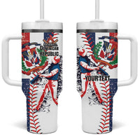 Personalized Baseball Dominican Republic Tumbler With Handle Come On Team DR Grunge Style