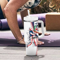 Personalized Baseball Dominican Republic Tumbler With Handle Come On Team DR Grunge Style