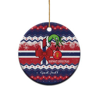 Norway Christmas Ceramic Ornament God Jul! Coquette Bow - Shopicos