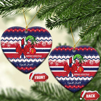 Norway Christmas Ceramic Ornament God Jul! Coquette Bow - Shopicos