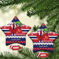 Norway Christmas Ceramic Ornament God Jul! Coquette Bow - Shopicos