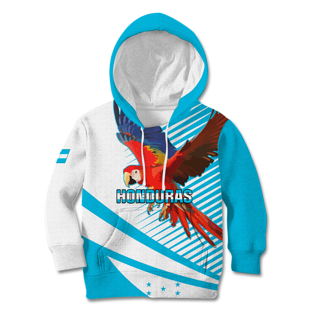 Personalised Honduras Kid Hoodie Coat Of Arms With Scarlet Macaw - Shopicos
