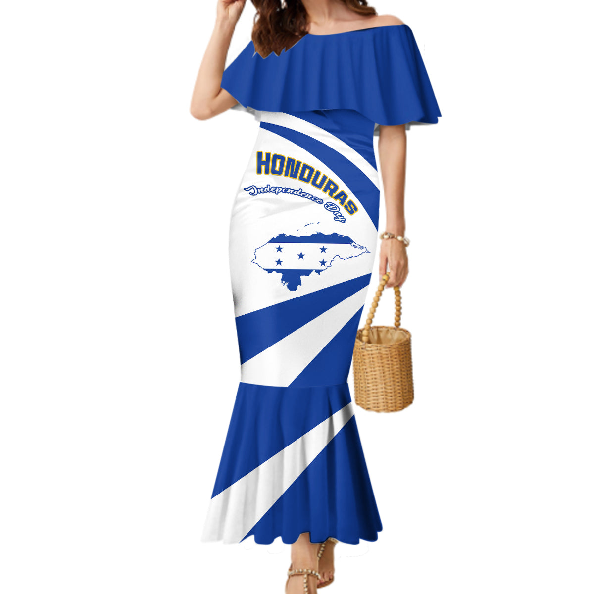 Honduras Independence Day Mermaid Dress Map With Coat Of Arms - Shopicos