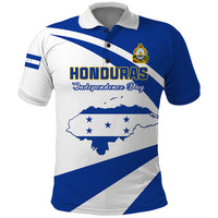 Personalised Honduras Independence Day Polo Shirt Map With Coat Of Arms - Shopicos