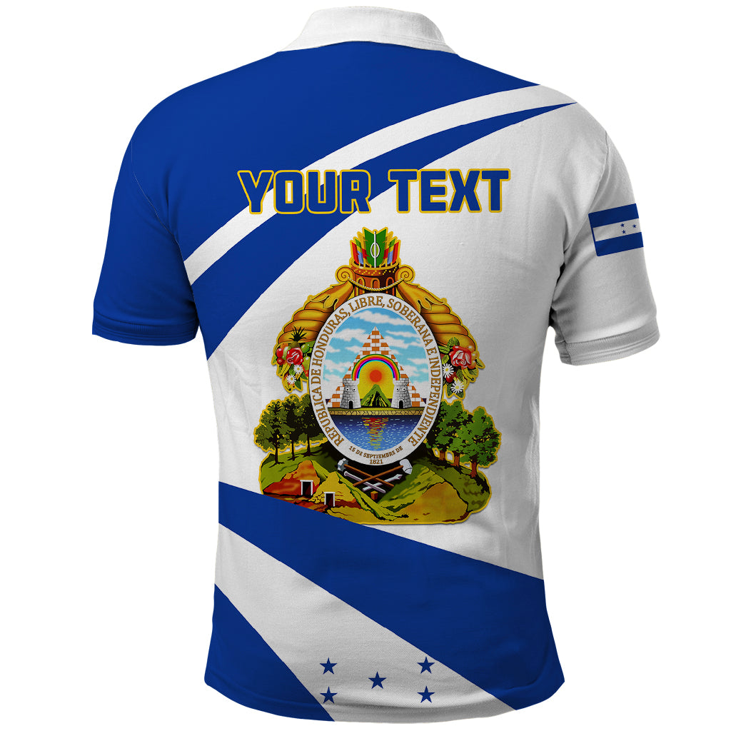 Personalised Honduras Independence Day Polo Shirt Map With Coat Of Arms - Shopicos