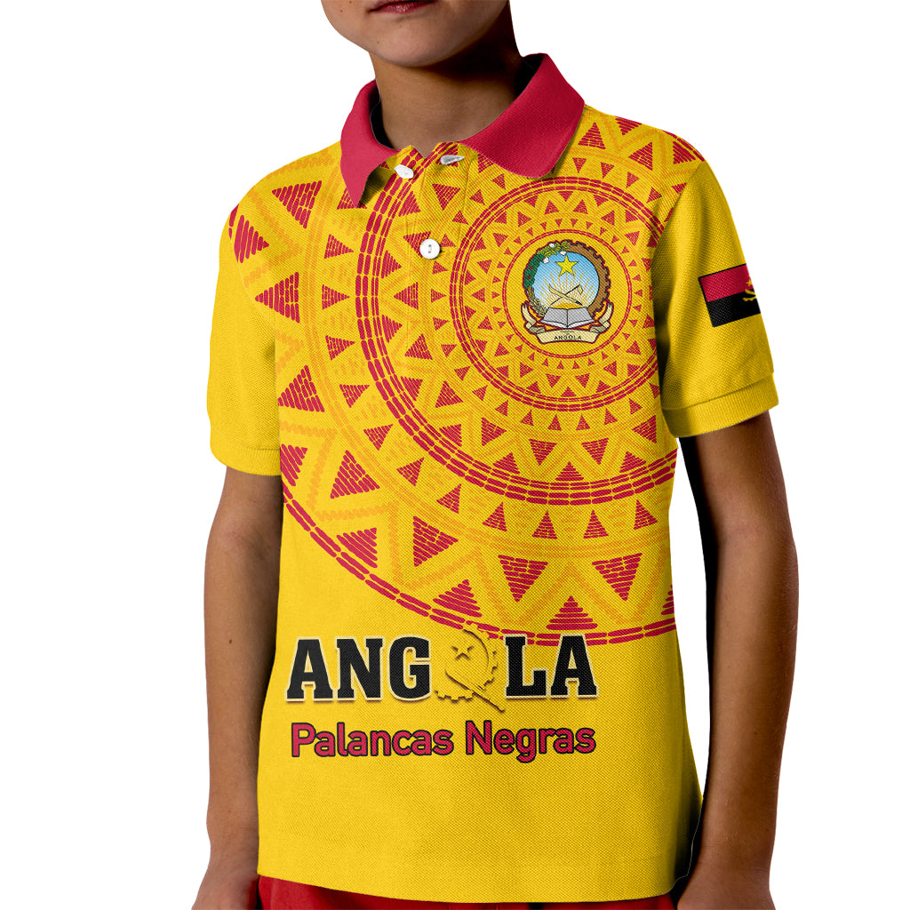 Angola Football Kid Polo Shirt Go Palancas Negras Yellow Version - Shopicos