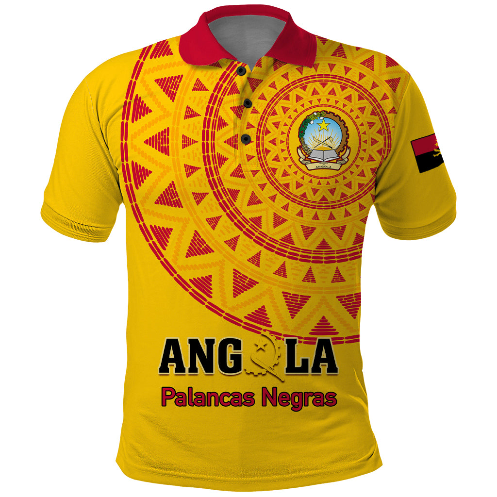Angola Football Polo Shirt Go Palancas Negras Yellow Version - Shopicos