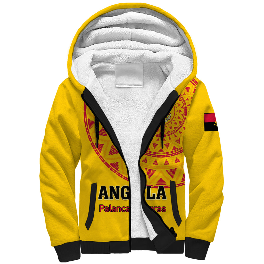 Angola Football Sherpa Hoodie Go Palancas Negras Yellow Version - Shopicos