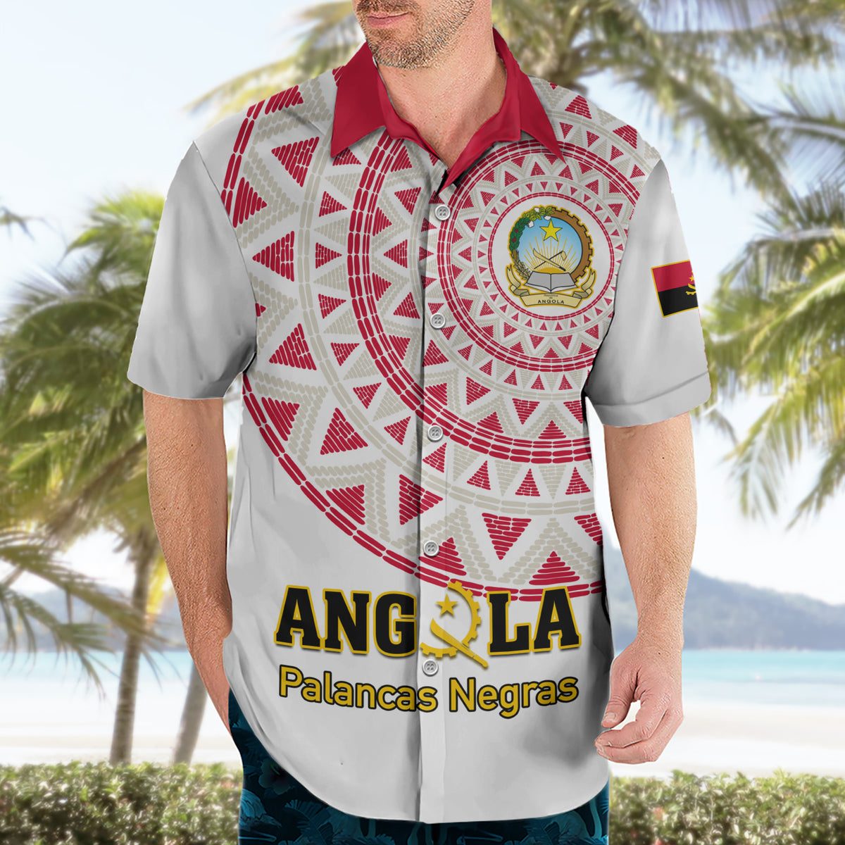 Angola Football Hawaiian Shirt Go Palancas Negras White Version - Shopicos