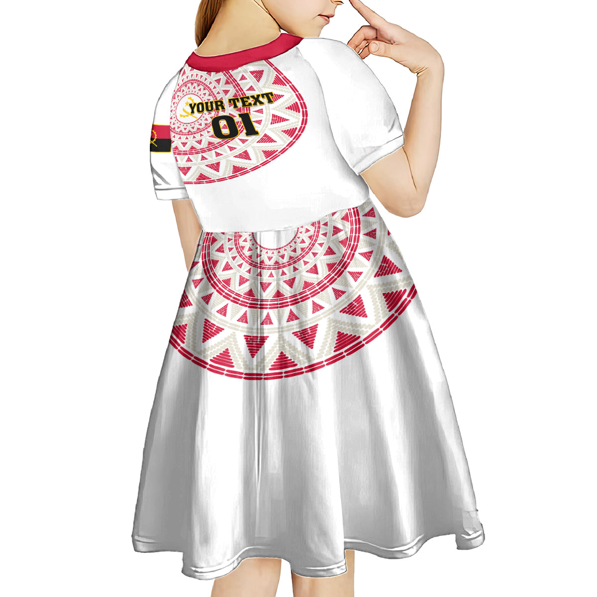 Angola Football Kid Short Sleeve Dress Go Palancas Negras White Version - Shopicos