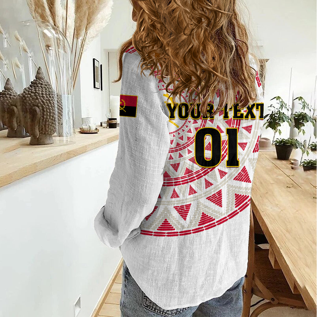 Angola Football Women Casual Shirt Go Palancas Negras White Version - Shopicos