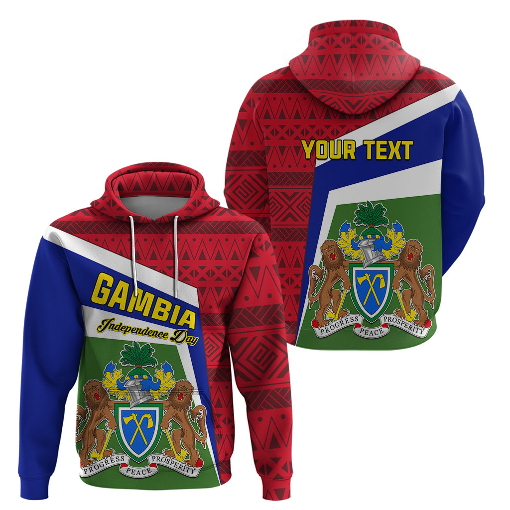Gambia Independence Day Zip Hoodie Coat Of Arms African Pattern - Shopicos