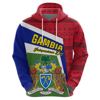 Gambia Independence Day Zip Hoodie Coat Of Arms African Pattern - Shopicos