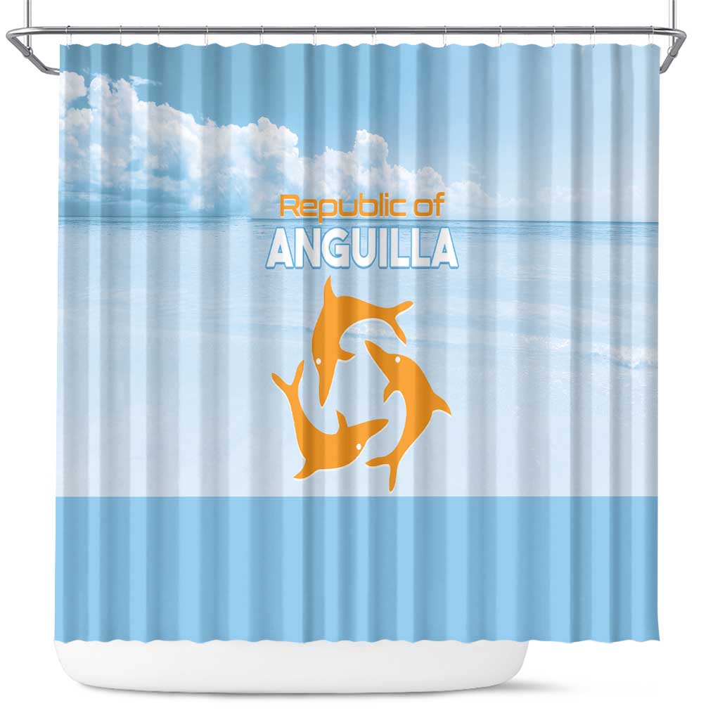 Republic of Anguilla Shower Curtain Strength and Endurance - Shopicos