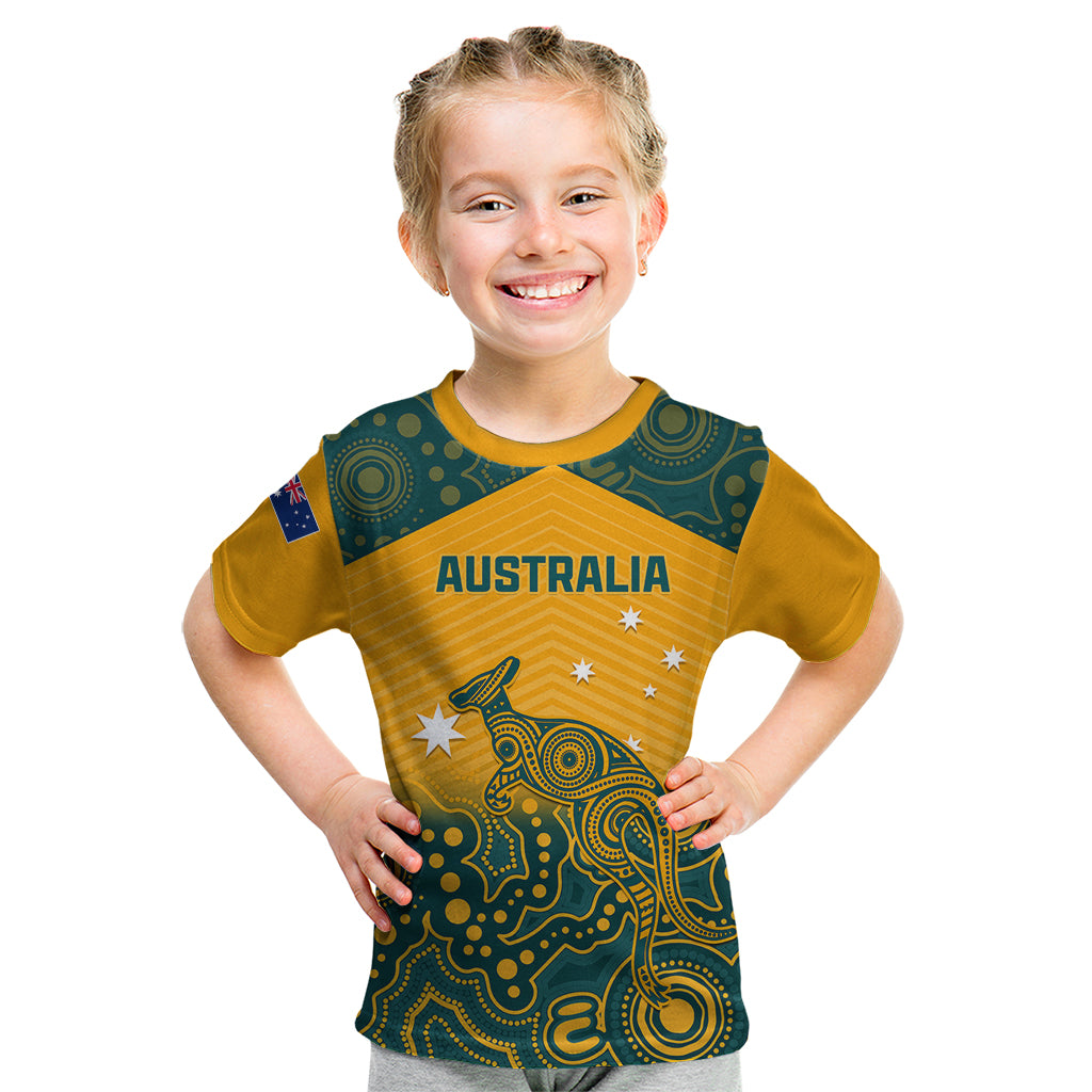 Australia Rugby Kid T Shirt Wallabies Aboriginal Pattern - Shopicos