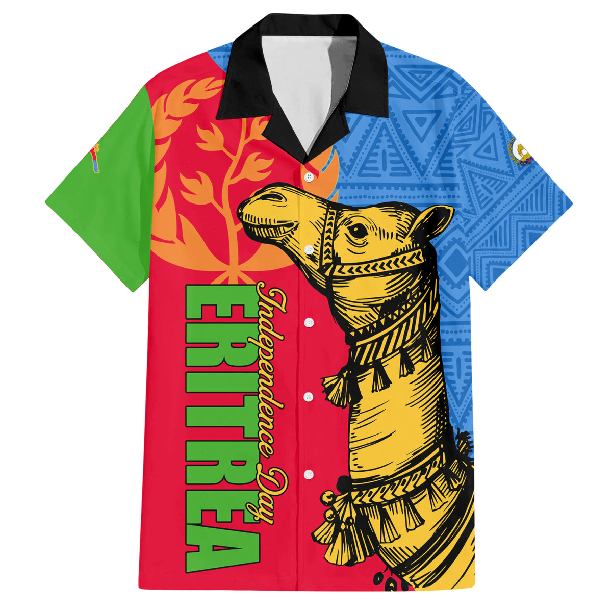 Eritrea Independence Day 2024 Hawaiian Shirt Eritrean Camel African Pattern - Shopicos
