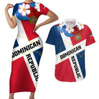 Dominican Republic Independence Day Couples Matching Short Sleeve Bodycon Dress and Hawaiian Shirt Coat Of Arms Flag Style - Shopicos