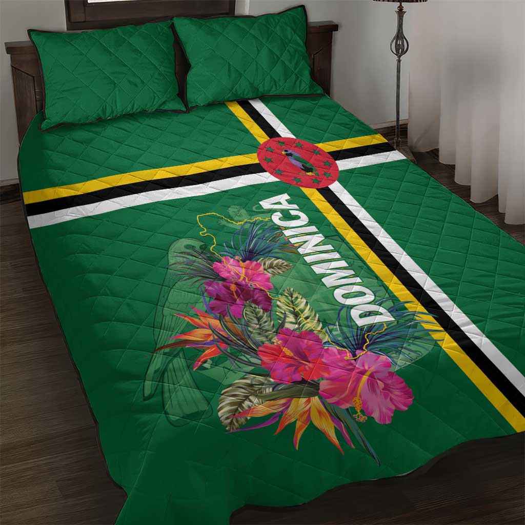 Dominica Quilt Bed Set Waitukubuli Tropical Flower - Shopicos