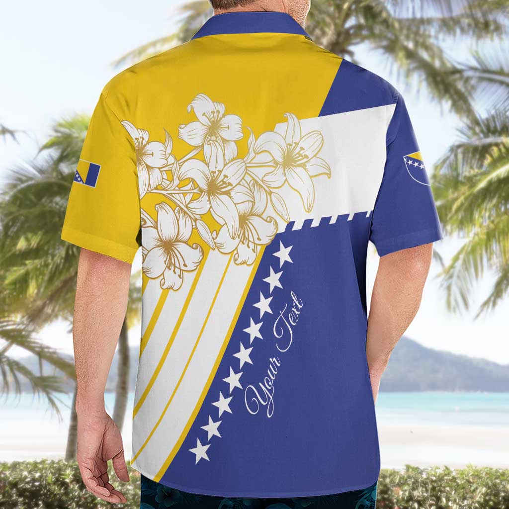 Personalized Bosnia and Herzegovina Hawaiian Shirt Stars With Golden Lily - Shopicos